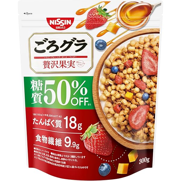 Amazon.co.jp: 日清シスコ ごろグラ 糖質60%オフ きなこ大豆